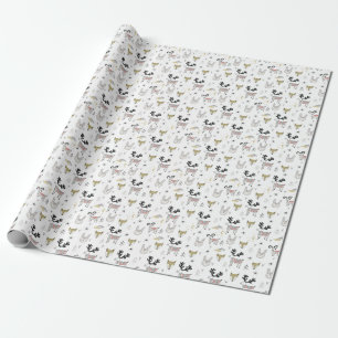 Papier Cadeau Motif animal de griffonnage de région boisée
