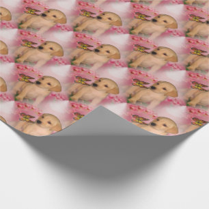 Papier Cadeau Motif animal de marionnettes du laboratoire jaune