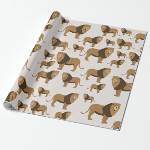 Papier Cadeau Motif animal du lion de la jungle