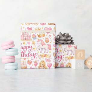 Papier Cadeau Motif aquarelle fantaisiste pour l'anniversaire d'