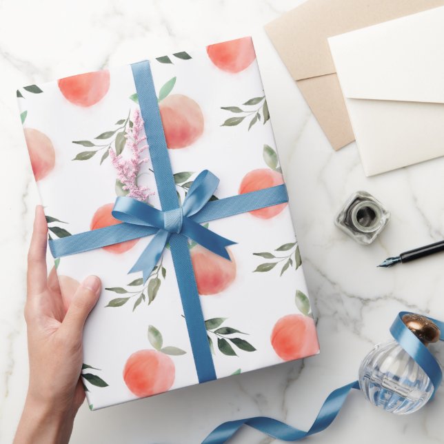 Papier Cadeau Motif aquarelle pêche (Cadeaux)