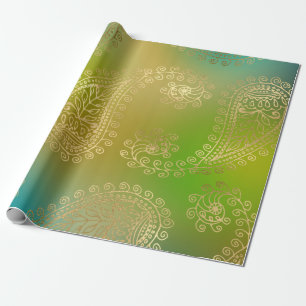 Papier Cadeau Motif arabe Faux Gold Foil