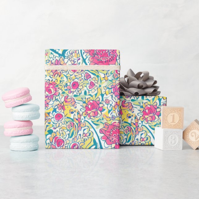 Papier Cadeau Motif arabe floral (Baby Shower)