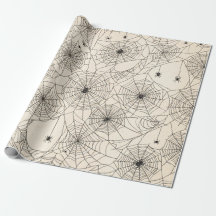 Motif araignée vintage Halloween noir et crème