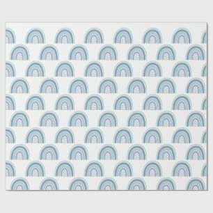 Papier Cadeau Motif arc-en-ciel bleu Boho