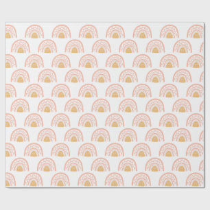 Papier Cadeau Motif arc-en-ciel rose Boho