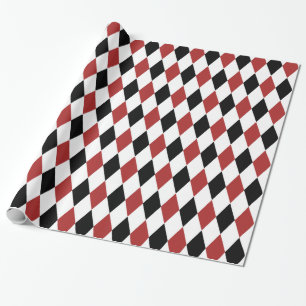 Papier Cadeau Motif arlequin noir et bourguignon