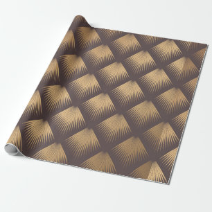 Papier Cadeau Motif Art déco. Arrière - plan doré sans couture.