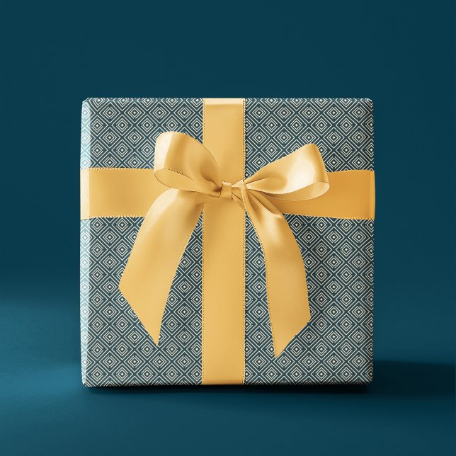 Papier Cadeau Motif Art déco | Tan Turquoise (Créateur téléchargé)