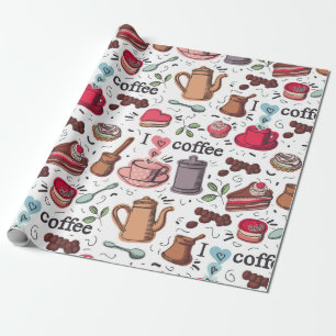 Papier Cadeau Motif au café mou
