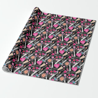 Papier Cadeau Motif au néon de maquillage