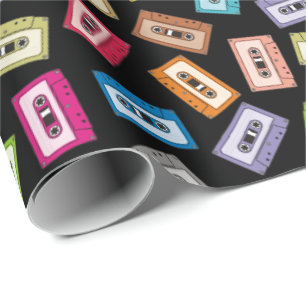 Papier Cadeau Motif audio Cassettes