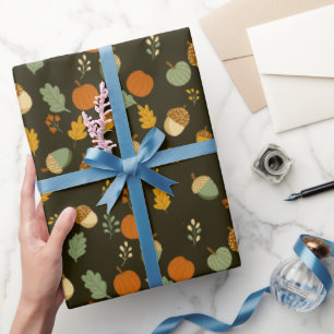Papier Cadeau Motif automnal Cottagecore