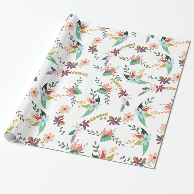 Papier Cadeau Motif aux tons pastel (Déroulé)