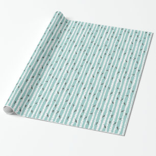 Papier Cadeau Motif avec des oiseaux et des arbres