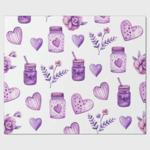 Papier Cadeau motif avec le coeur pour la Saint-Valentin