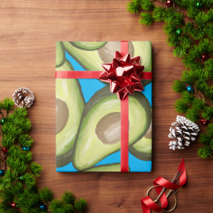 Papier Cadeau Motif Avocado de légumes frais et gourmet