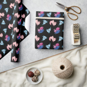 Papier Cadeau Motif Axolotl mignon