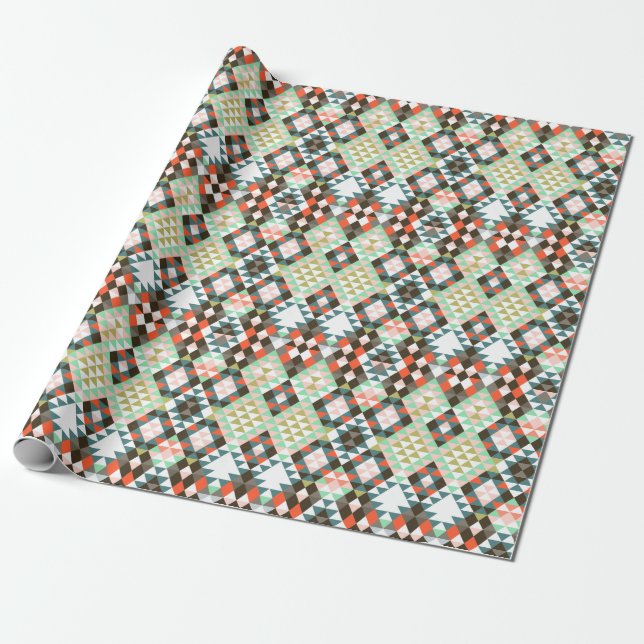 Papier Cadeau Motif aztèque géométrique tribal CBendel (Déroulé)
