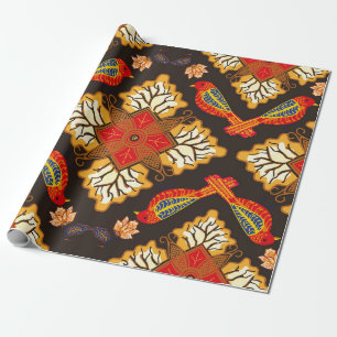Papier Cadeau Motif batik indonésien avec flo très distinctif