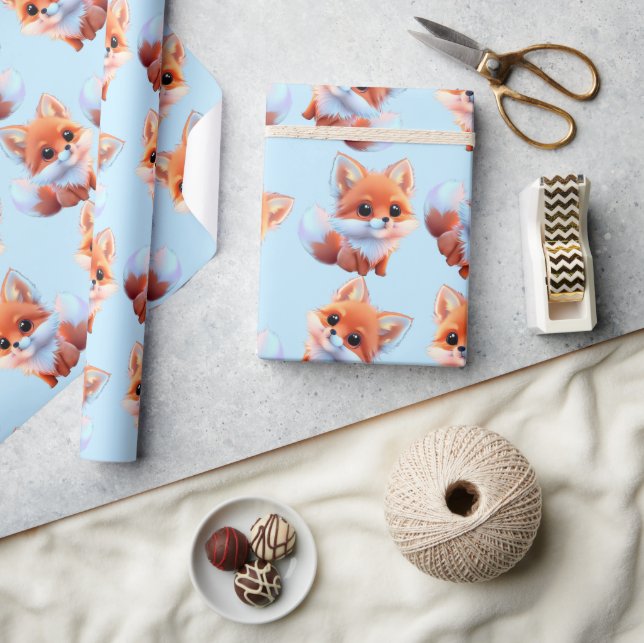 Papier Cadeau Motif bébé fox (Artisanat)
