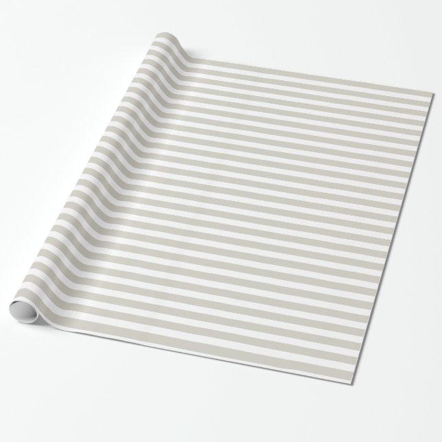 Papier Cadeau Motif beige de toile classique de rayures de (Déroulé)