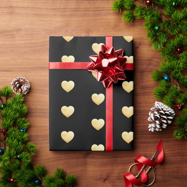 Papier Cadeau Motif Black Gold (Cadeau de vacances)