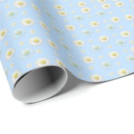Papier Cadeau Motif blanc et bleu clair