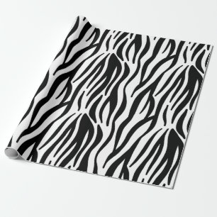 Papier Cadeau Motif blanc et noir de zèbre