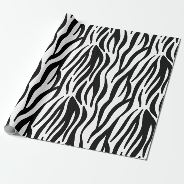 Papier Cadeau Motif blanc et noir de zèbre (Déroulé)