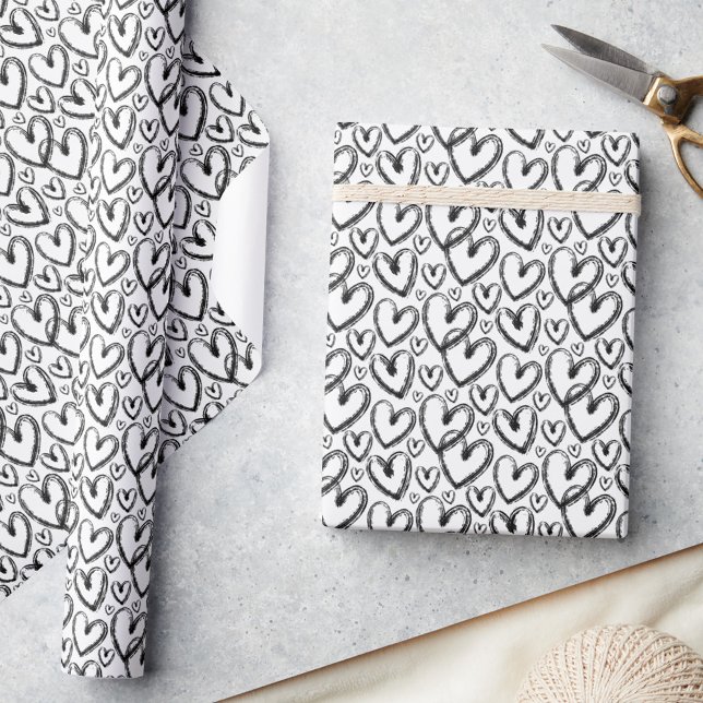 Papier Cadeau Motif blanc noir de couleur moderne (Créateur téléchargé)