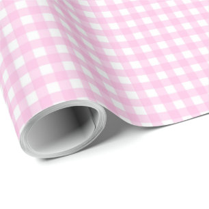 Papier Cadeau motif blanc rose En vichy