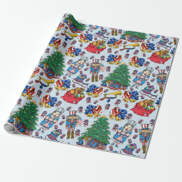 Papier Cadeau Motif bleu de casse-noix américain patriotique