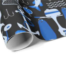 Papier Cadeau Motif bleu de pêche