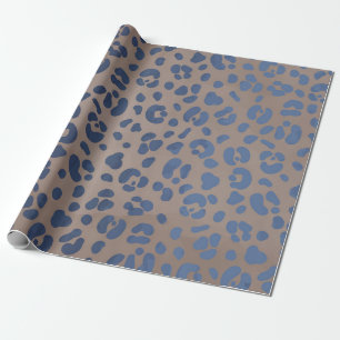 Papier Cadeau Motif bleu léopard
