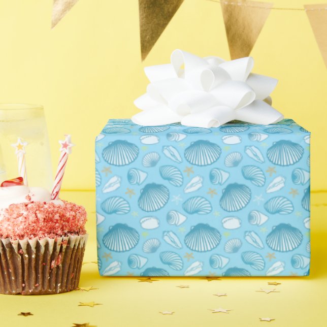 Papier Cadeau Motif bleu océan (Fête d'anniversaire)