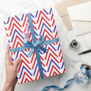 Papier Cadeau motif bleu rouge