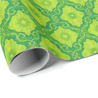 motif bohème "floral palatial" jaune & vert
