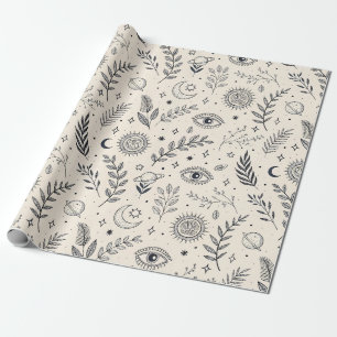Papier Cadeau Motif botanique céleste (5)
