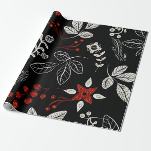 Papier Cadeau Motif botanique élégant