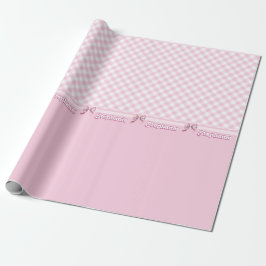 Papier Cadeau Motif & Bow en carton rose Fille tendance