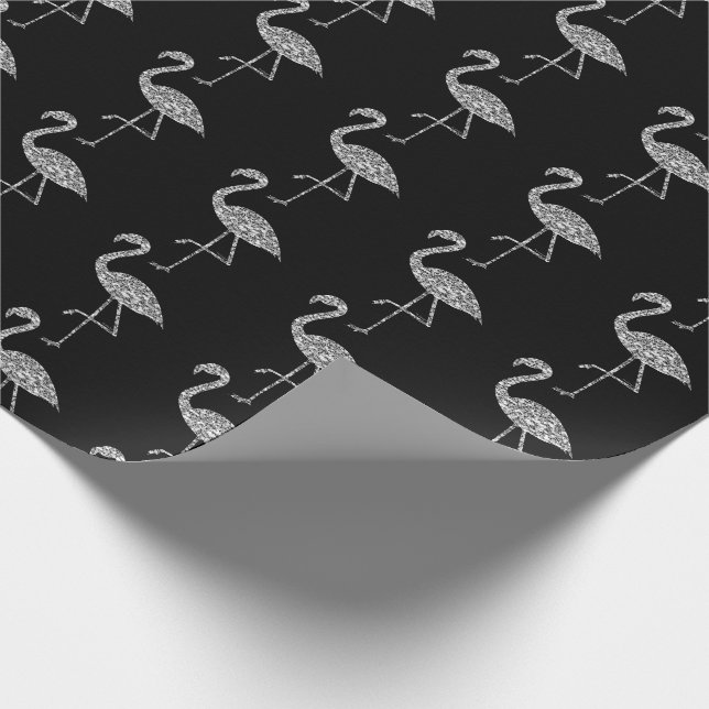 Papier Cadeau Motif brillant flamand parties scintillant argenté (Coin)