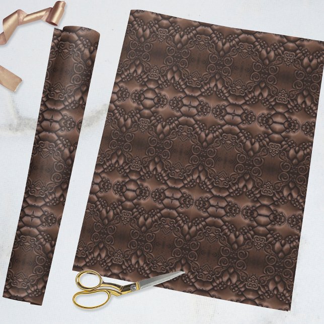 Papier Cadeau Motif Brown en cuir baroque Faux (Créateur téléchargé)