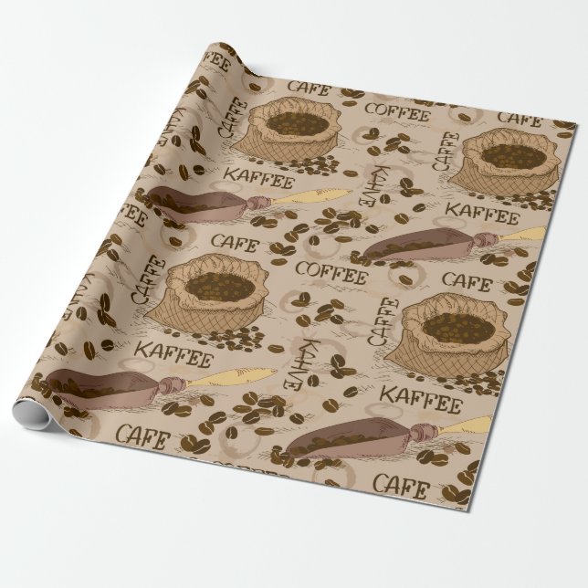 Papier Cadeau Motif café (Déroulé)