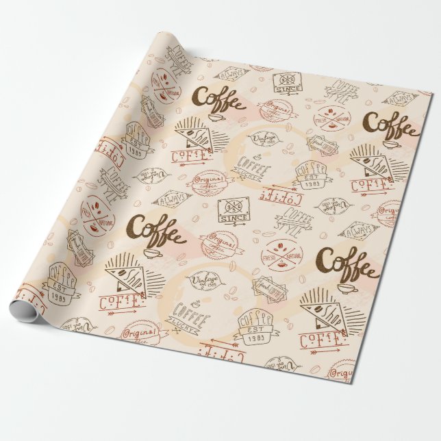 Papier Cadeau Motif café (Déroulé)