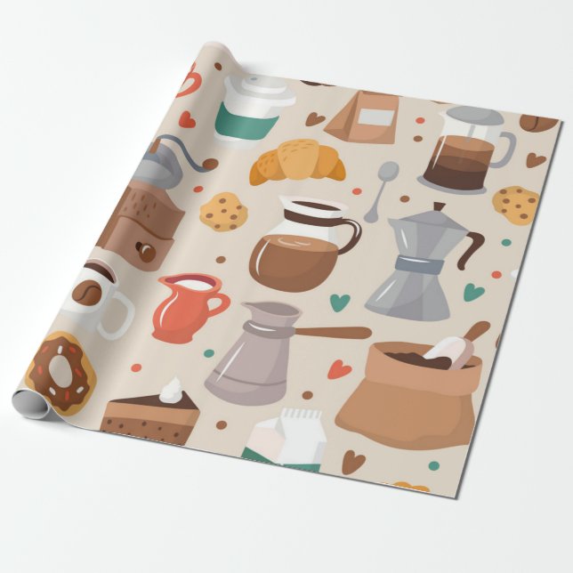 Papier Cadeau Motif café (Déroulé)