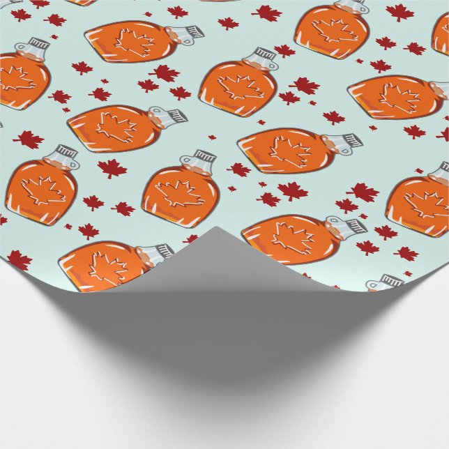 Papier Cadeau Motif canadien de sirop d'érable (Coin)