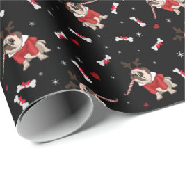 Papier Cadeau Motif carlin Xmas
