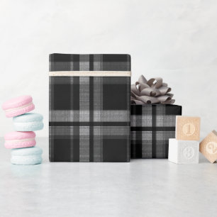 Papier Cadeau Motif carreau en acier gris noir industriel