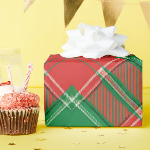 Papier Cadeau Motif carreau rouge vert